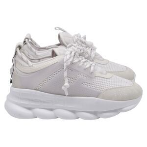 Versace Chain Reaction Sneakers in White Polyester